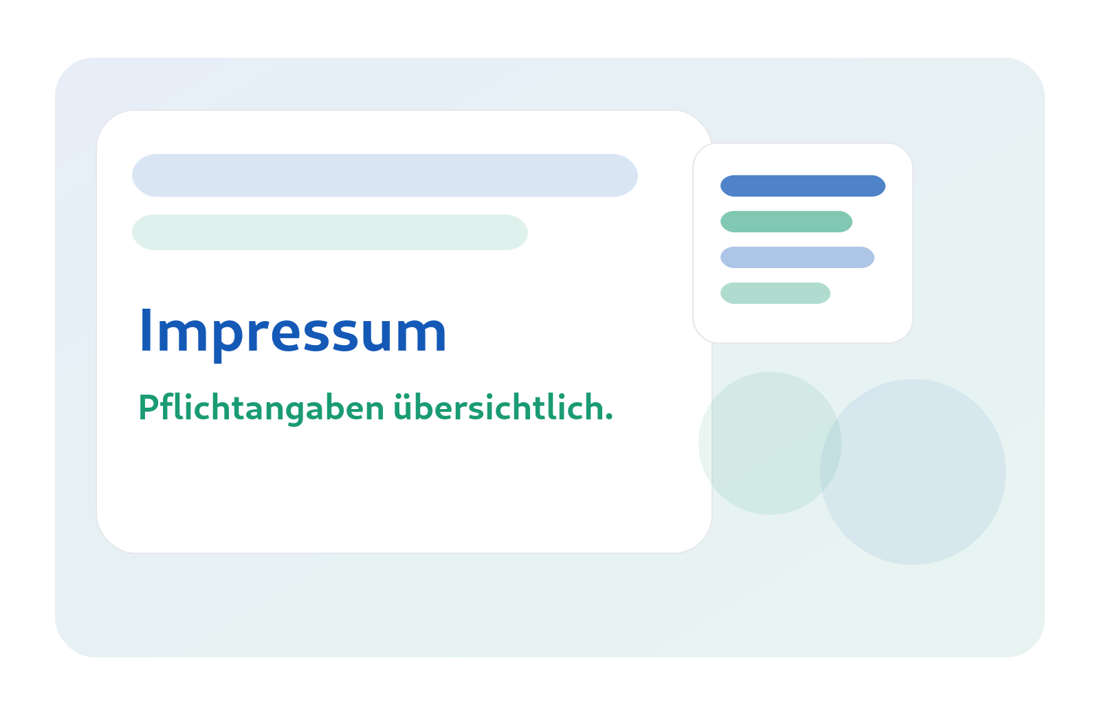 Illustration: Impressum – Pflichtangaben klar strukturiert.